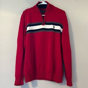 U.S. Polo Assn. red striped sweater